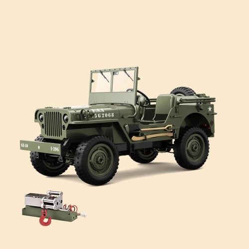 4WD RC Willys Military Truck with Metal Frame & LED Lights
