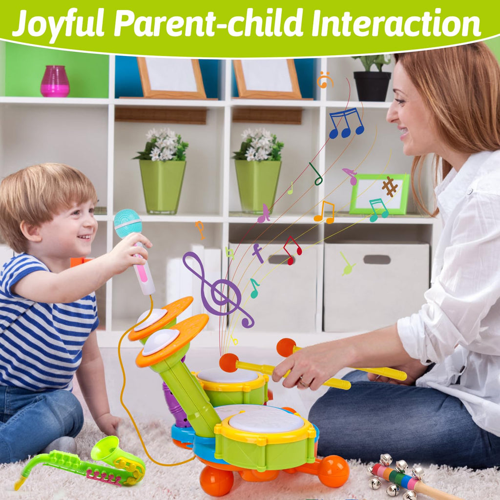 Drum Set for Toddlers with microphone