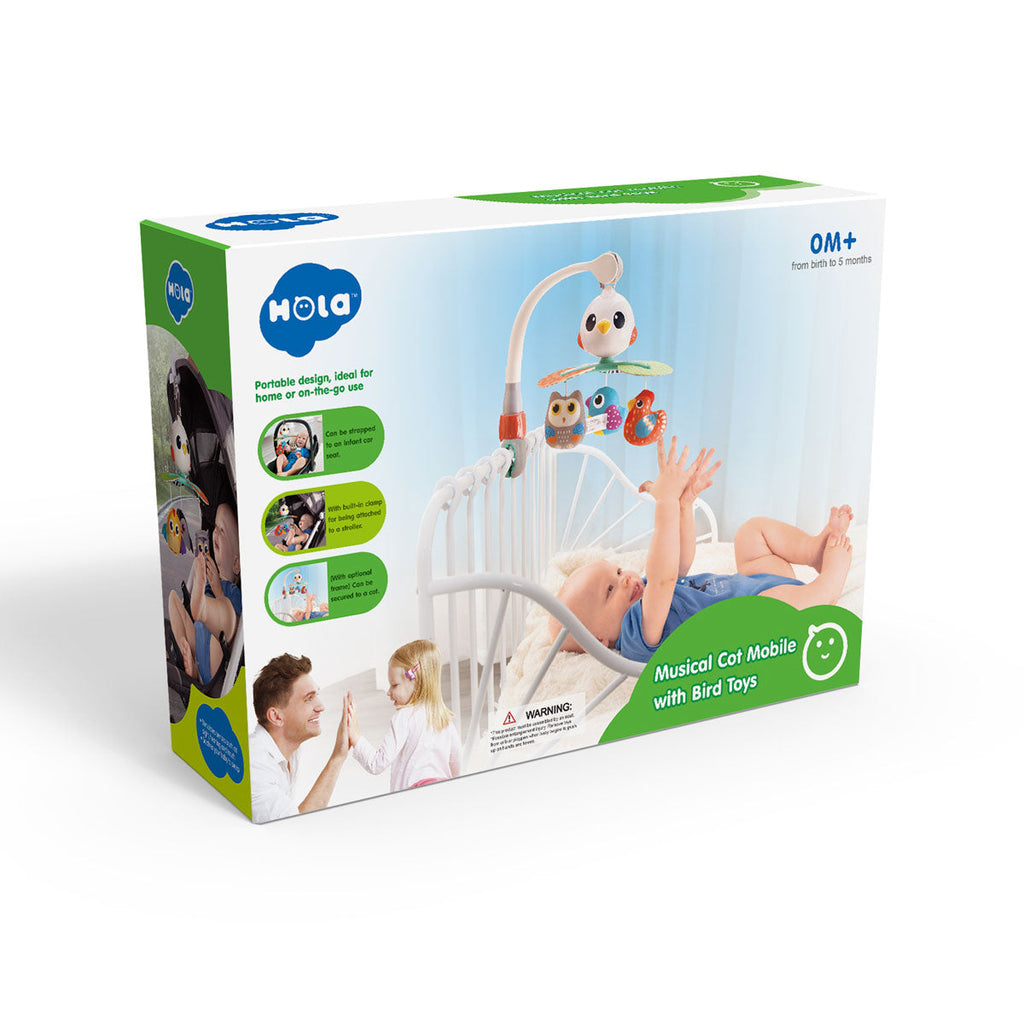 Musical Cot Mobile with Bird Toys With Lights & Music