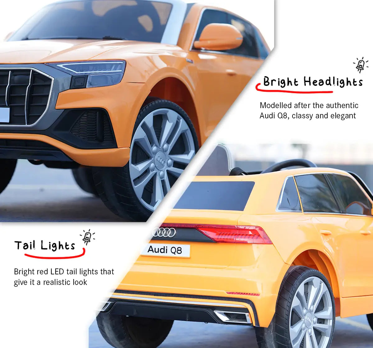 Audi Q8 Ride on Car (Orange)