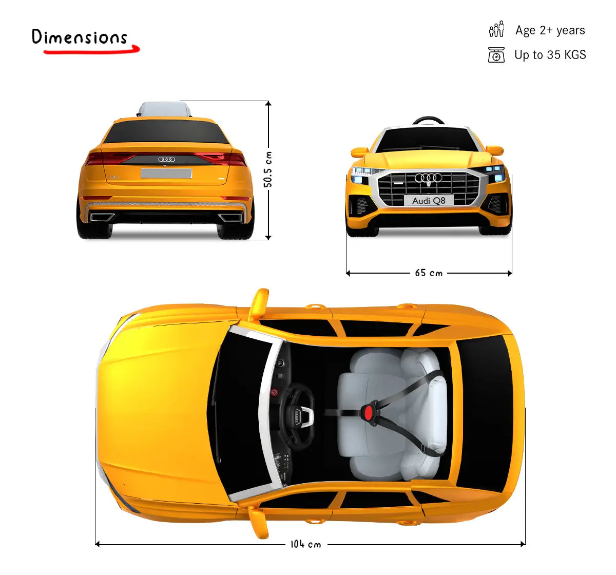 Audi Q8 Ride on Car (Orange)
