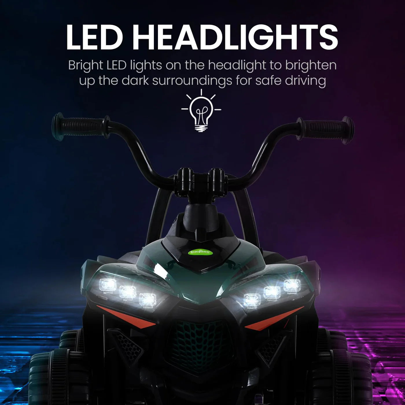 Monster ATV Rechargeable Battery Operated Electric Kids Bike  (SHINING / GREEN)