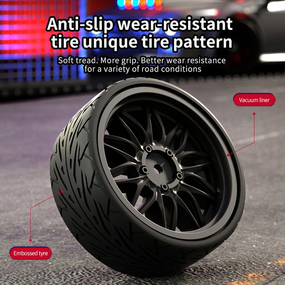 1:16 carbon borstelmotor, met ledlicht, 2,4 GHz 40 km/u, high-speed RC