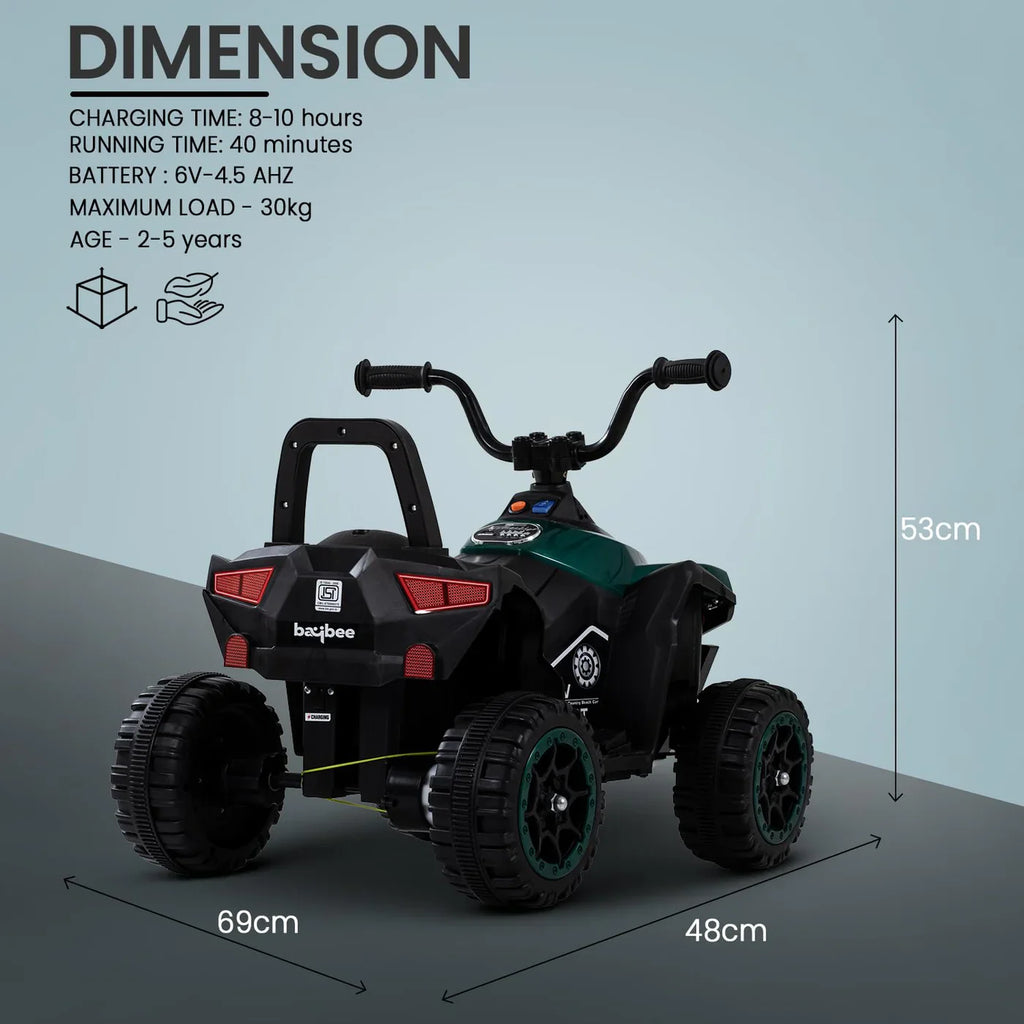 Monster ATV Rechargeable Battery Operated Electric Kids Bike  (SHINING / GREEN)