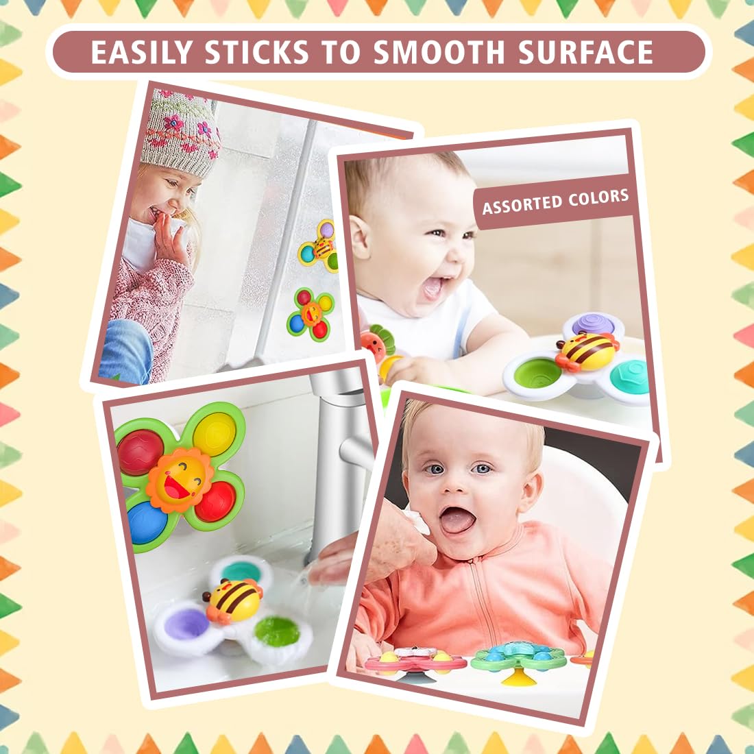 3 PCS Suction Cup Spinner Toy