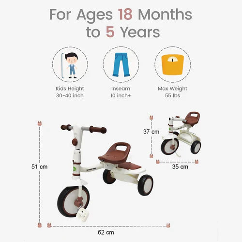 Baby Trycycle Trikidz White