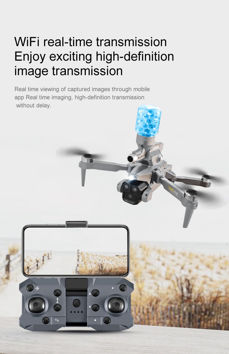 K11 Max Aerial Photography Drone with Water Bomb Launcher | 4K Triple HD Cameras | Brushless Motor | Optical Flow Positioning | Gesture Control | Real-Time HD Transmission
