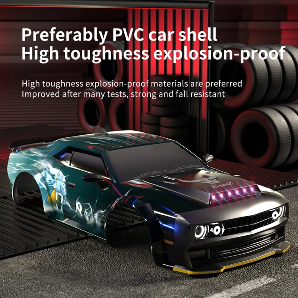 1:16 carbon borstelmotor, met ledlicht, 2,4 GHz 40 km/u, high-speed RC