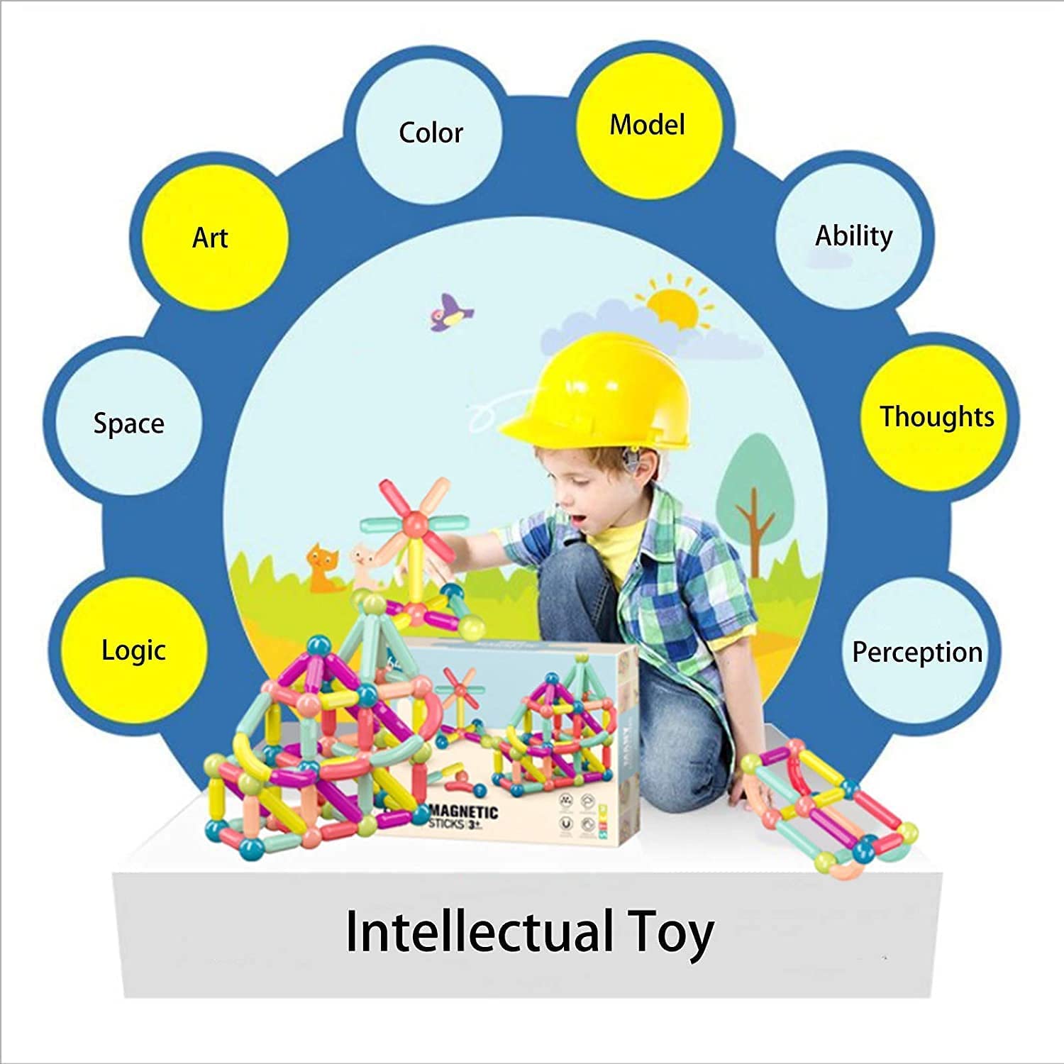 Magnetic Building Sticks Blocks(42 Pcs)