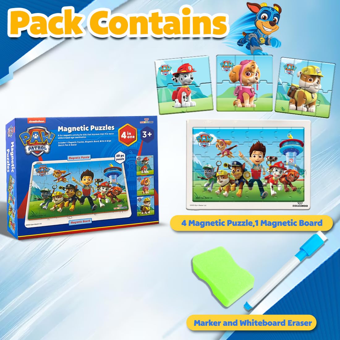 My First 4  in 1 Jigsaw Magnetic Puzzle (PAW PATROL)