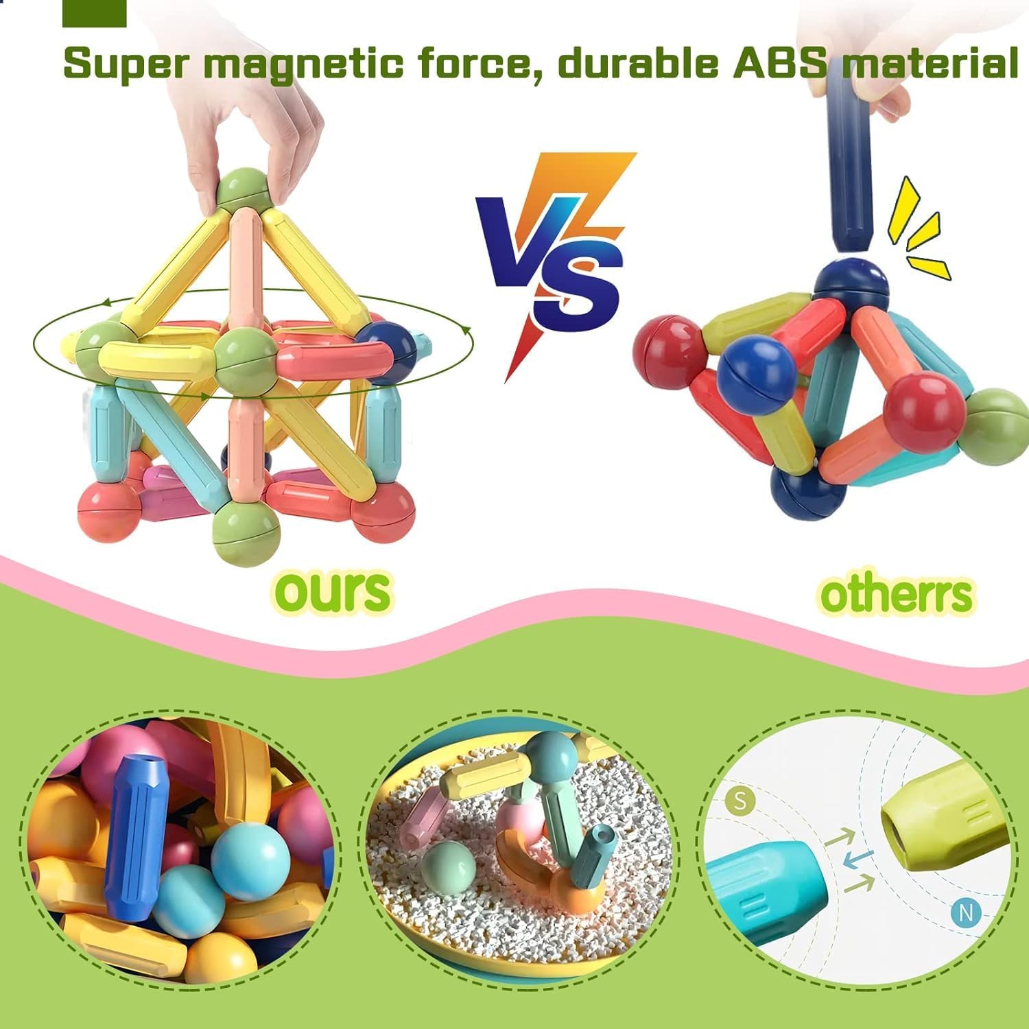 Magnetic Building Sticks Blocks(42 Pcs)