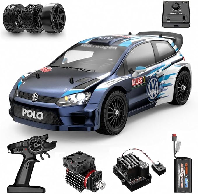 Mjx Hyper go VW Polo 14304 Brushless Rc Cars Hyper 4wd Rc Car All-Road RC Drift Car Brushless Scale 2.4G 4wd High Speed Electric,Terreneitor 4x4 Carros,1/14 High Speed Rc Cars Drift for Adults