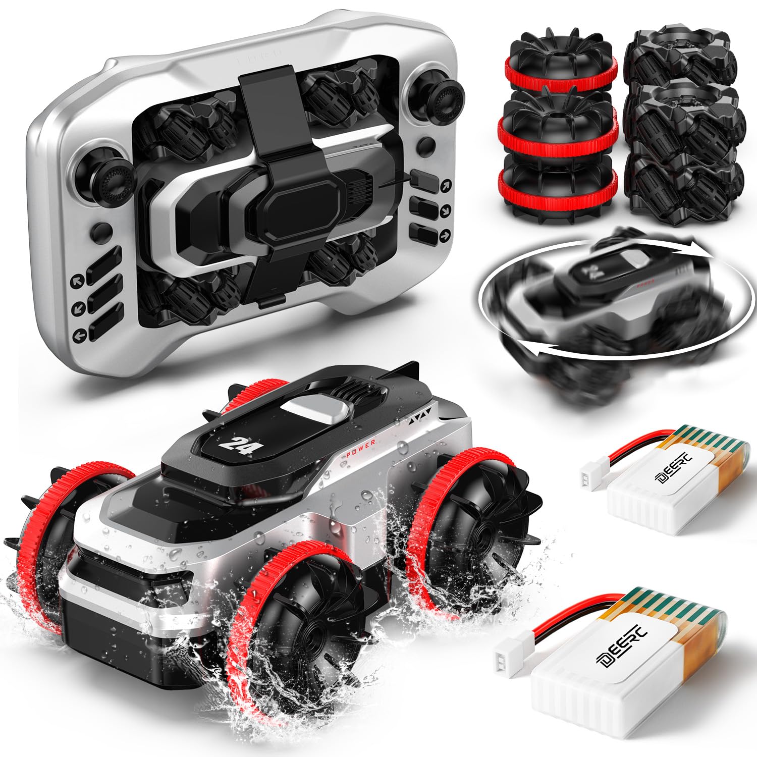 Mini Amphibious Stunt RC Car 2.4GHz | Water & Land 360° Flip Remote Control Car | India
