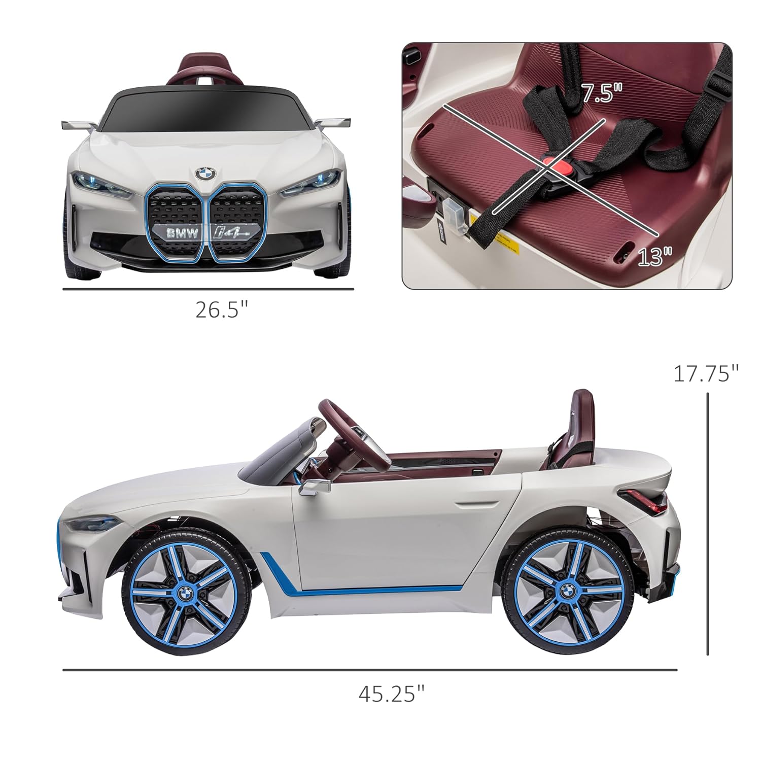 BMW i4 Ride-On Car (White)