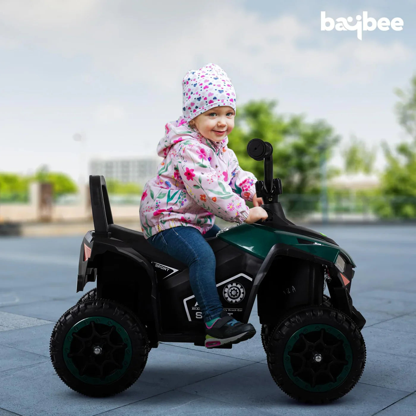 Monster ATV Rechargeable Battery Operated Electric Kids Bike  (SHINING / GREEN)