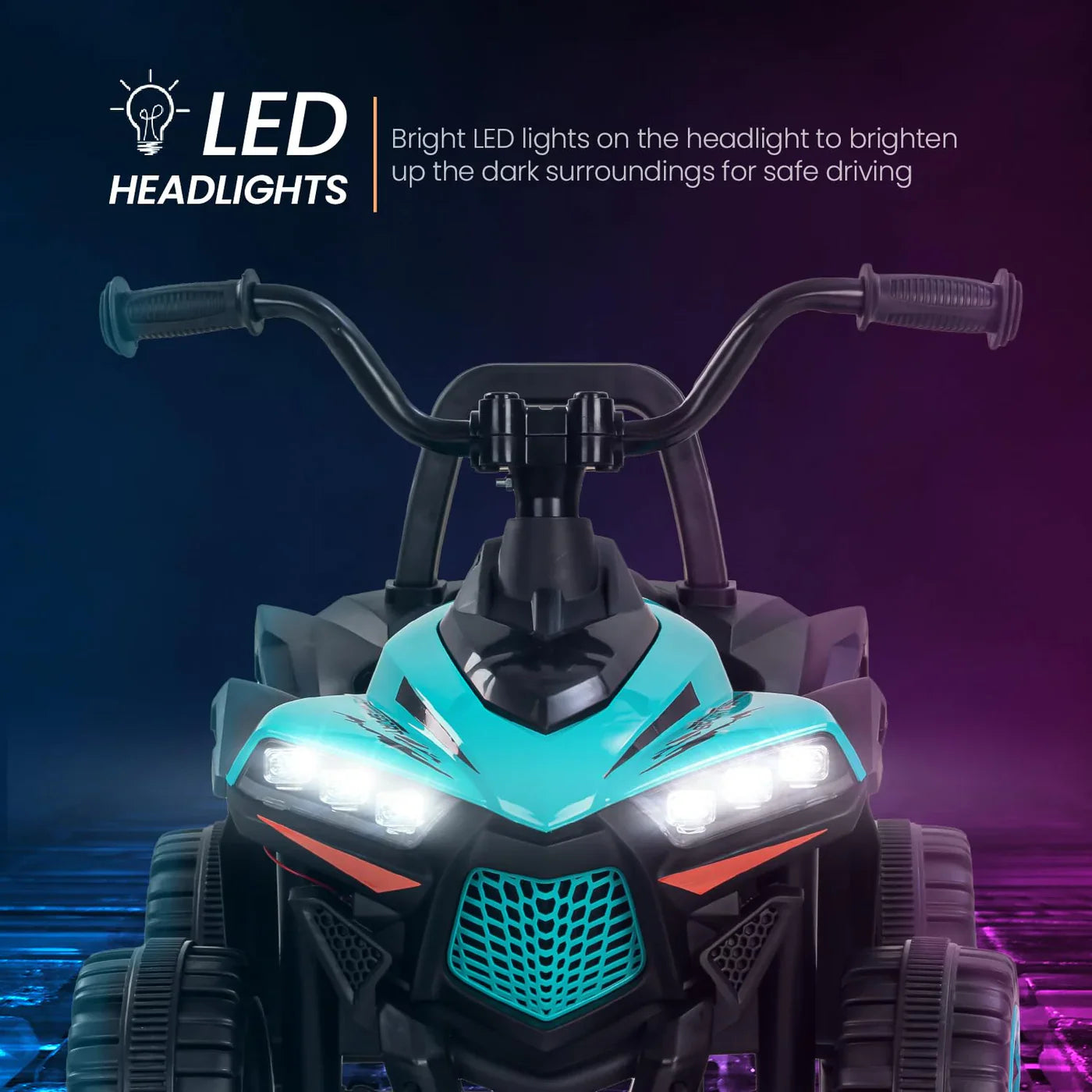 Monster ATV Rechargeable Battery Operated Electric Kids Bike  (ASH / GREEN)