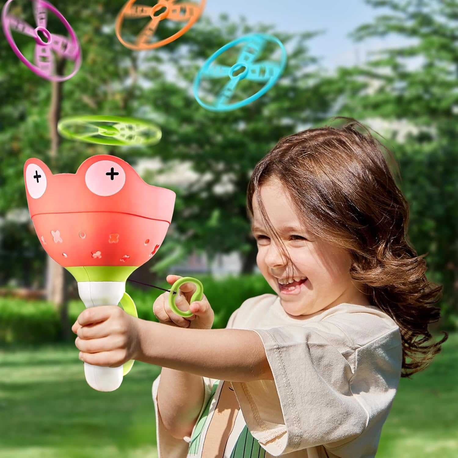 2 Pack Fly Catcher Toys with 28 Flying Discs