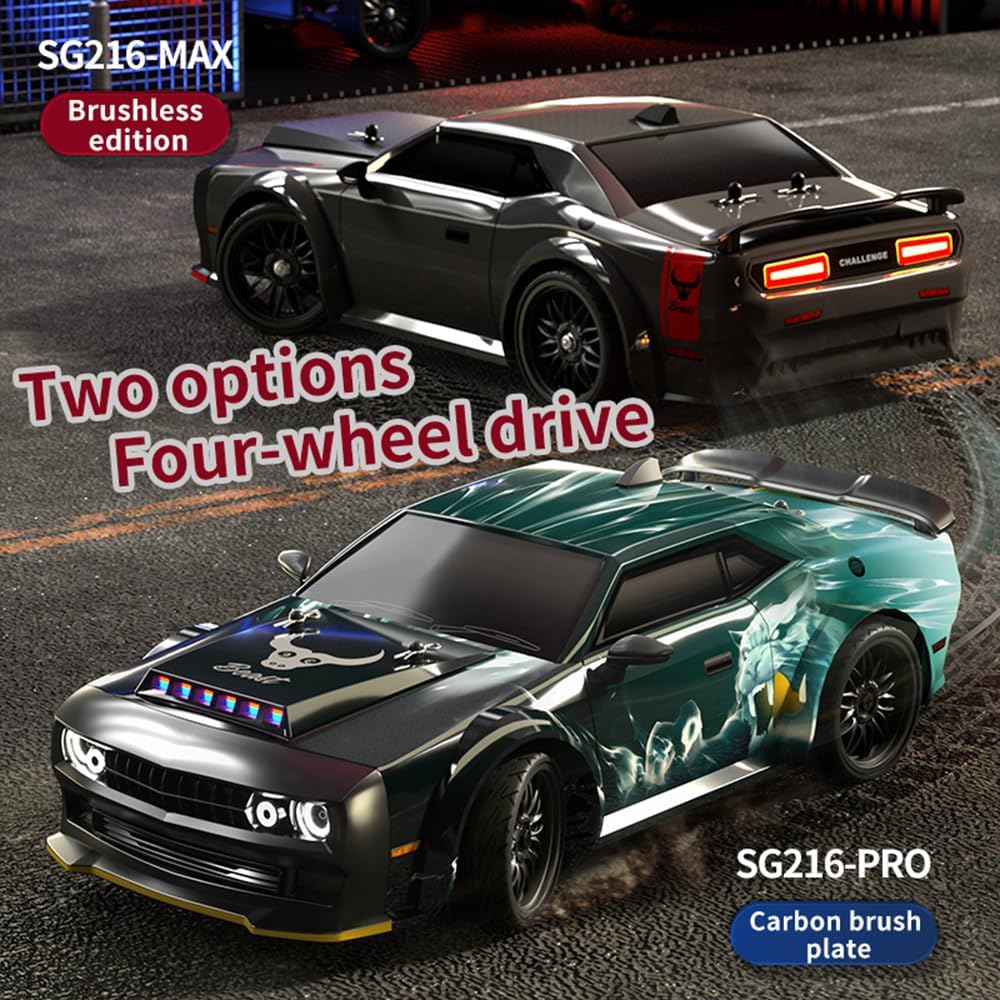 1:16 carbon borstelmotor, met ledlicht, 2,4 GHz 40 km/u, high-speed RC