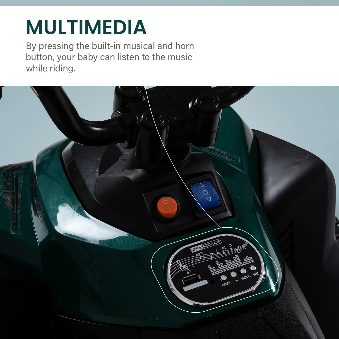 Monster ATV Rechargeable Battery Operated Electric Kids Bike  (SHINING / GREEN)