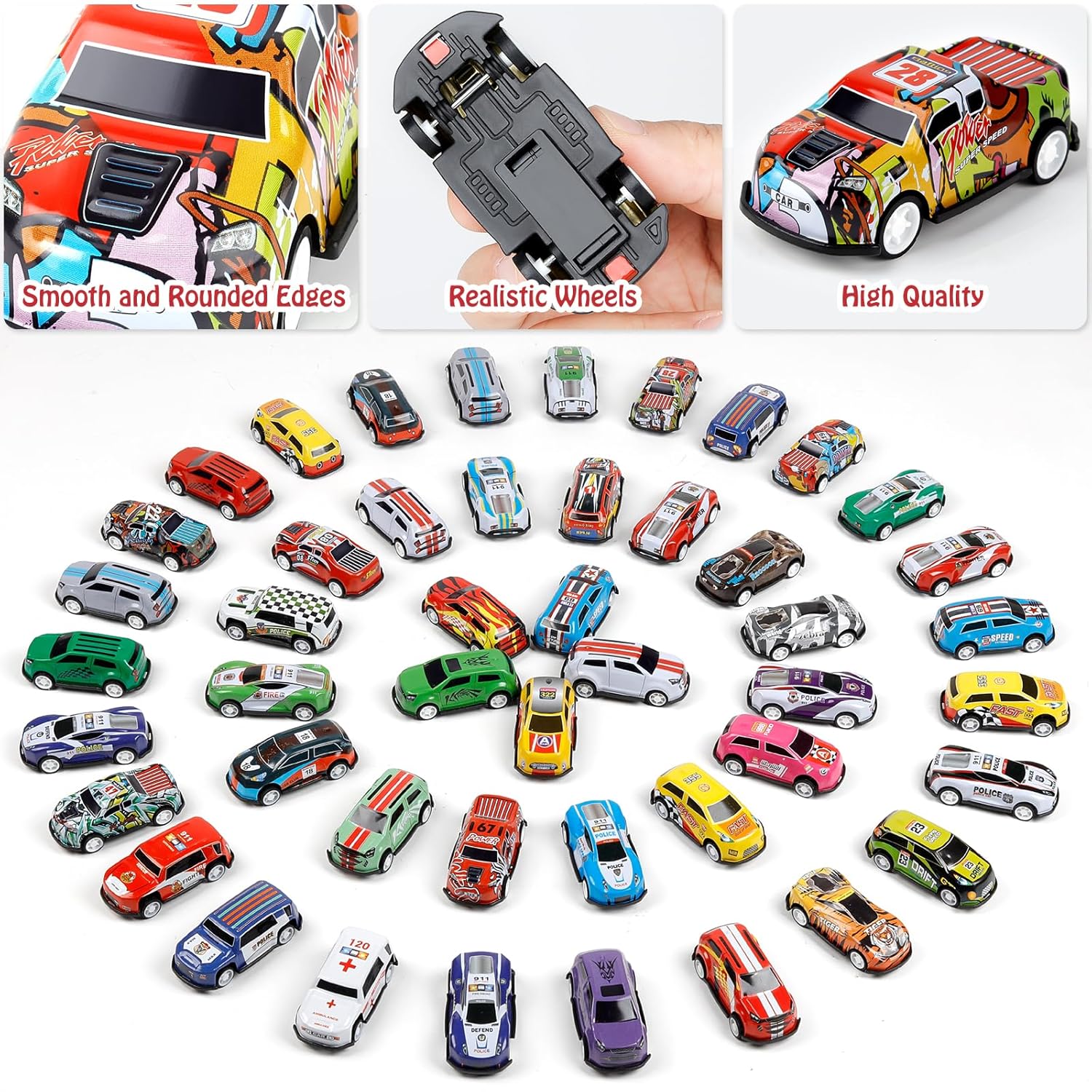 48pcs Pull Back Cars Set