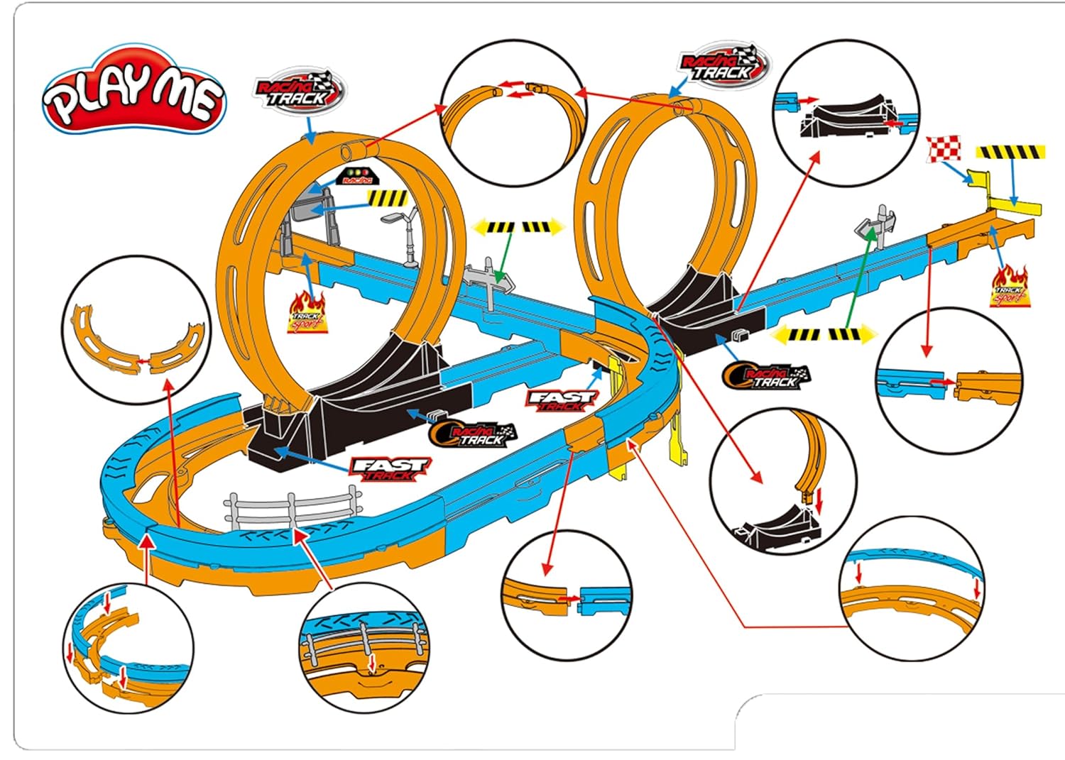 Track Set 28 PCS – Double Loop 360°