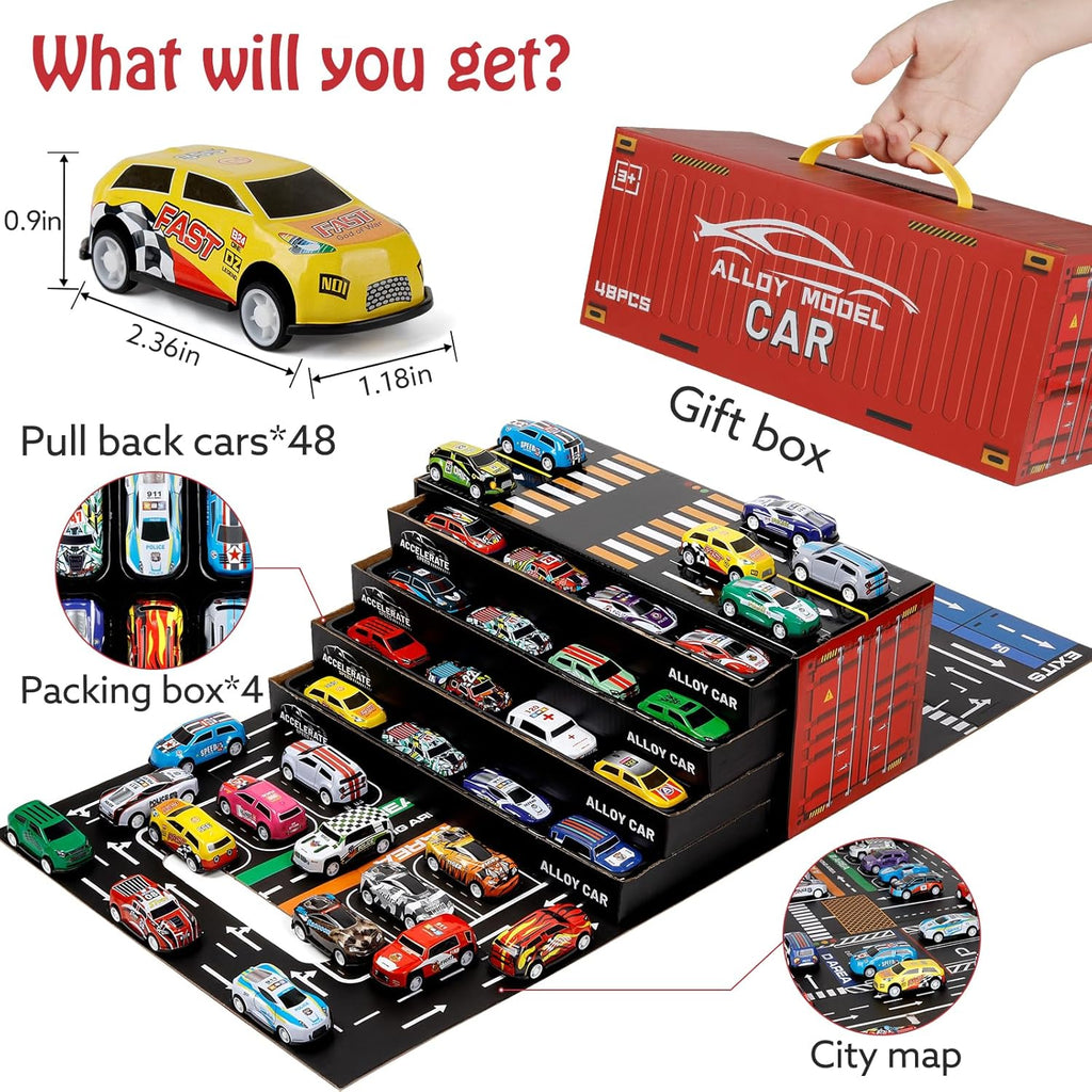 48pcs Pull Back Cars Set