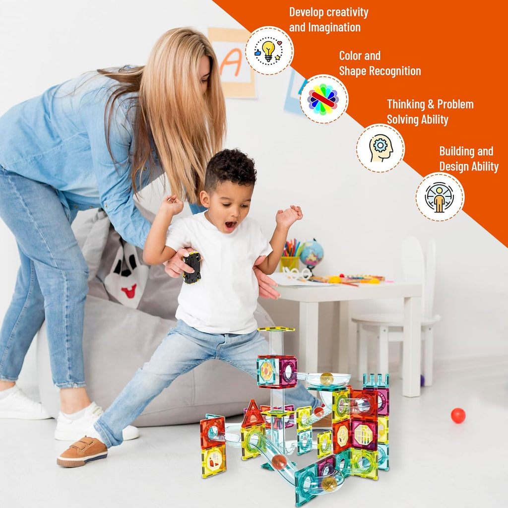 Magnetic Tiles Rolling Ball Building Blocks (100 Pcs)