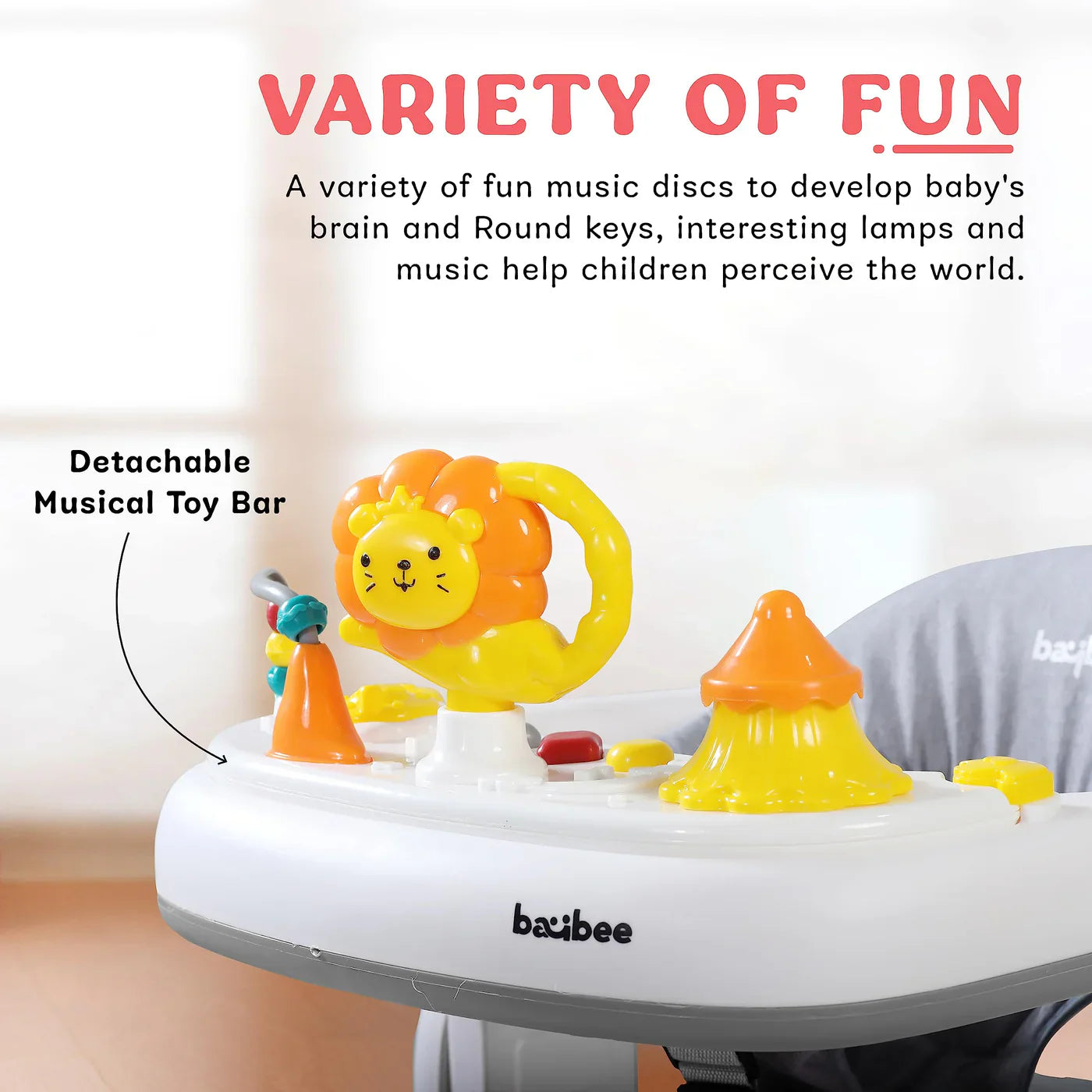 Astro Walker With 3 Adjustable Height and Musical Toy (GREY)