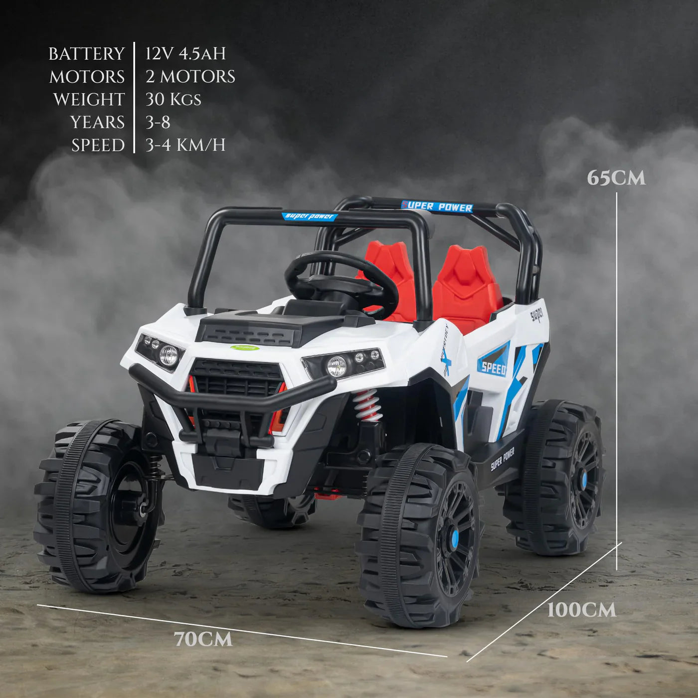 Derak UTV Battery Operated Jeep (WHITE)