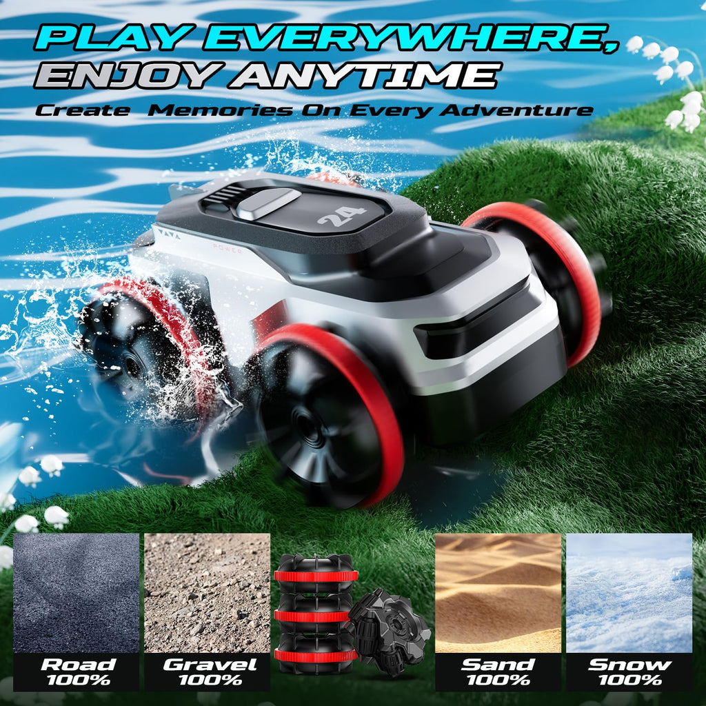 Mini Amphibious Stunt RC Car 2.4GHz | Water & Land 360° Flip Remote Control Car | India