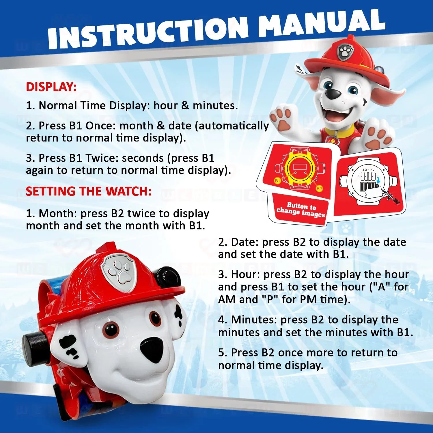 Paw Patrol Digital Projector Watch (Marshall)