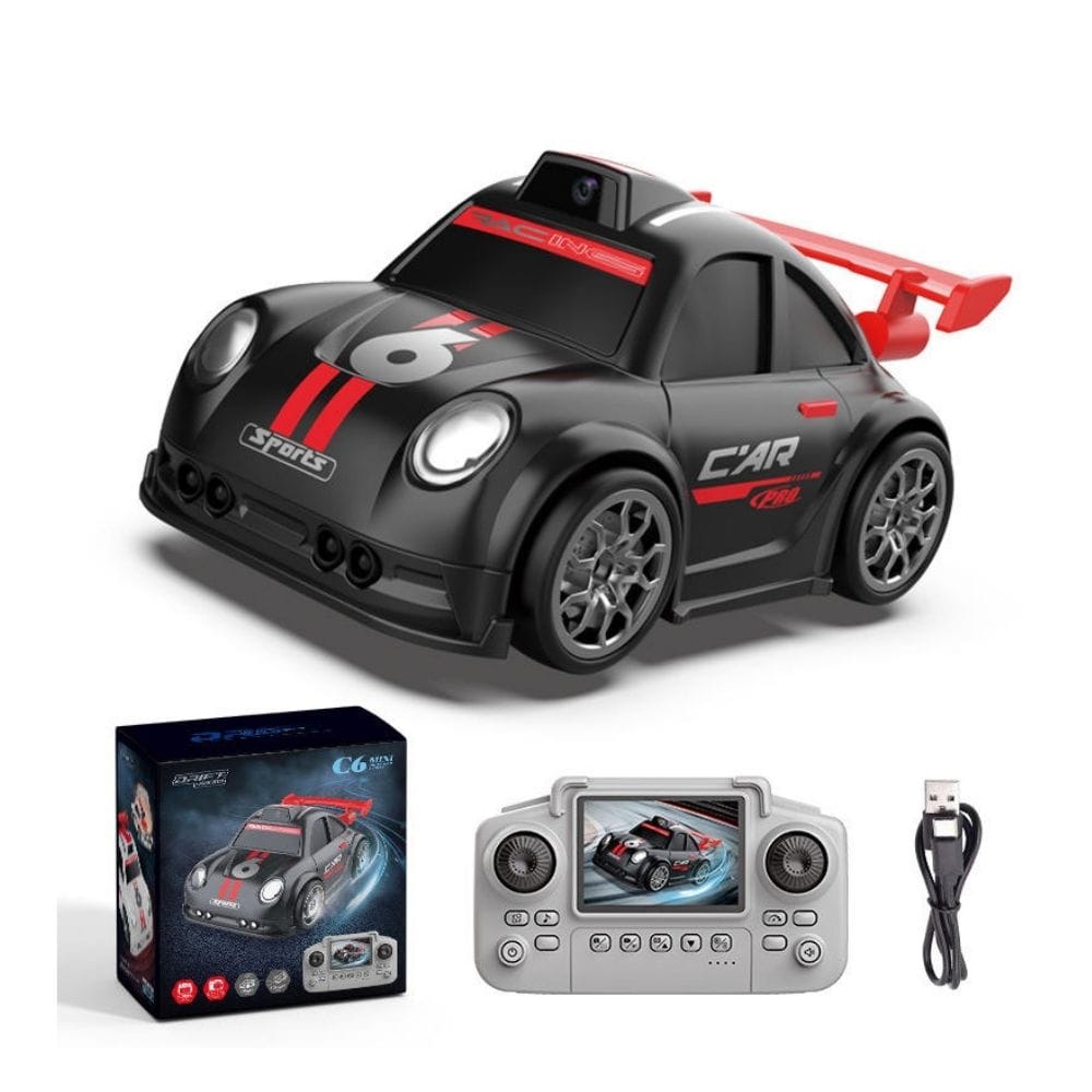 C6 Mini Cartoon RC Car Camera 2.4 Screen FPV Drift Music Toy