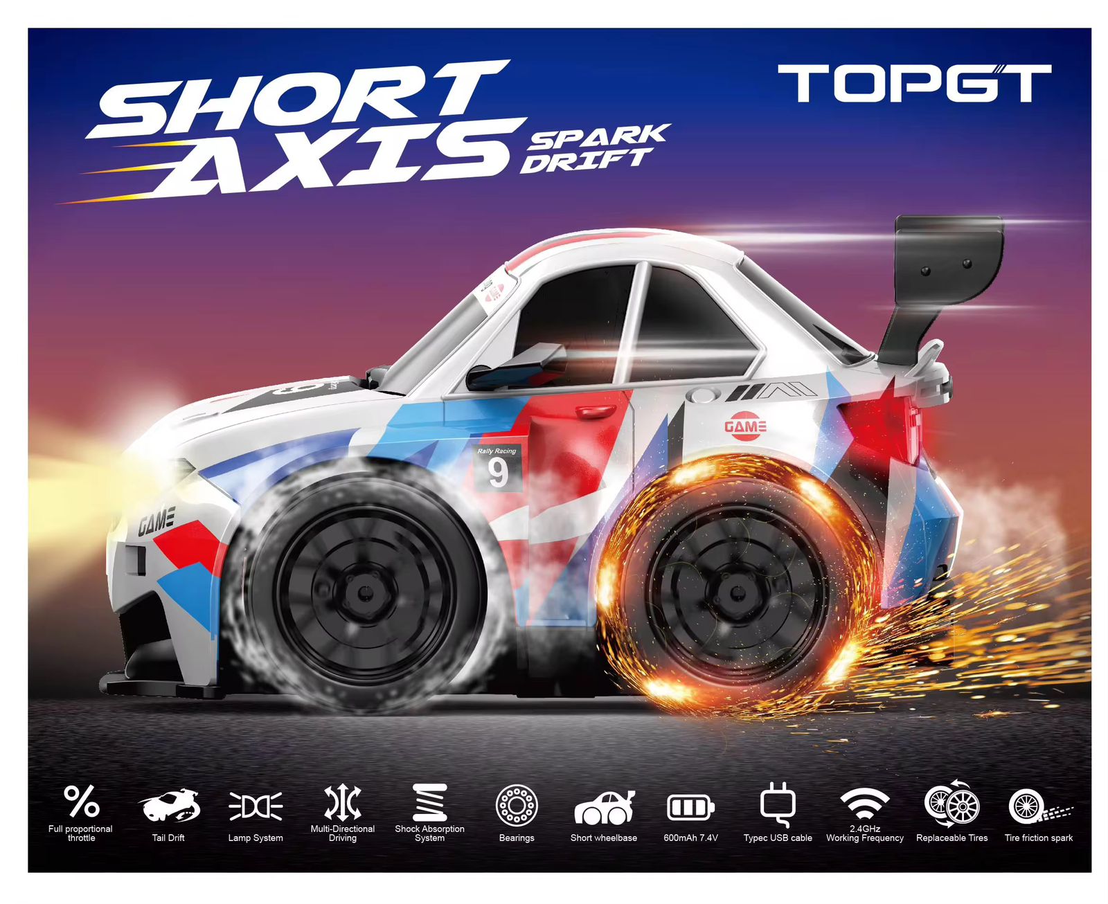 Short Axis Spark Drifter