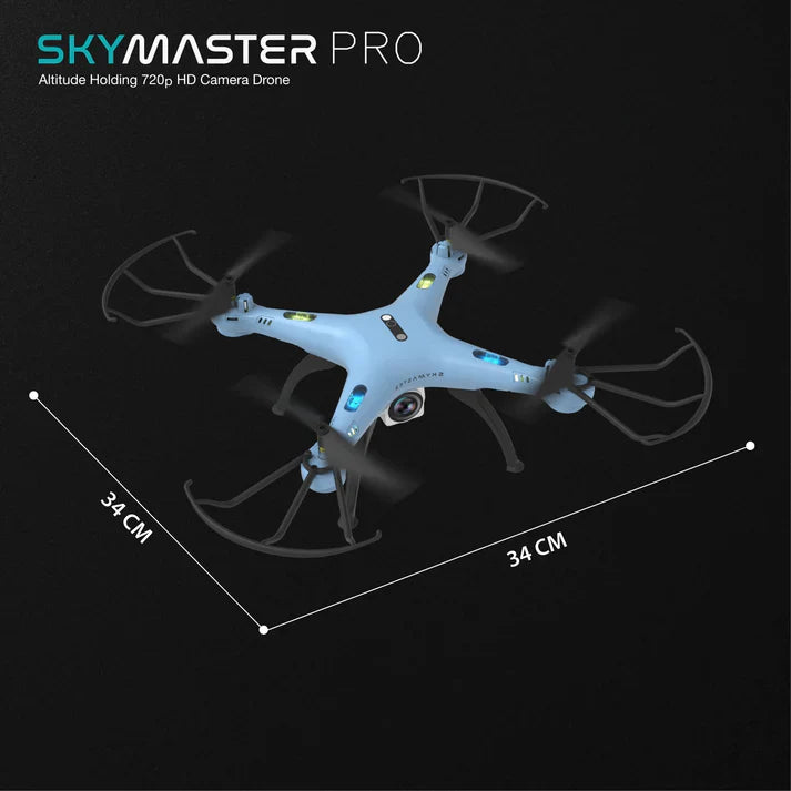 Skymaster Pro Drone with 720p HD Camera- Navy Blue