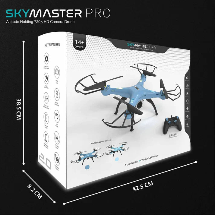 Skymaster Pro Drone with 720p HD Camera- Navy Blue