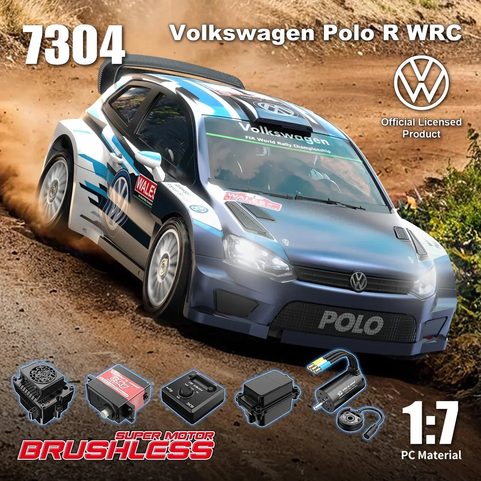 Mjx Hyper go VW Polo 14304 Brushless Rc Cars Hyper 4wd Rc Car All-Road RC Drift Car Brushless Scale 2.4G 4wd High Speed Electric,Terreneitor 4x4 Carros,1/14 High Speed Rc Cars Drift for Adults